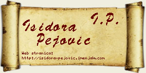 Isidora Pejović vizit kartica